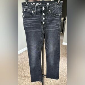 J. Crew Bootcut Black Crop Denim
